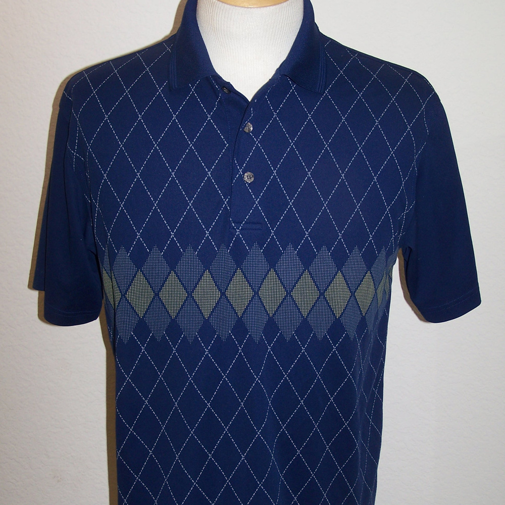 PGA TOUR DARK BLUE DIAMOND GOLF POLO SHIRT S2778
